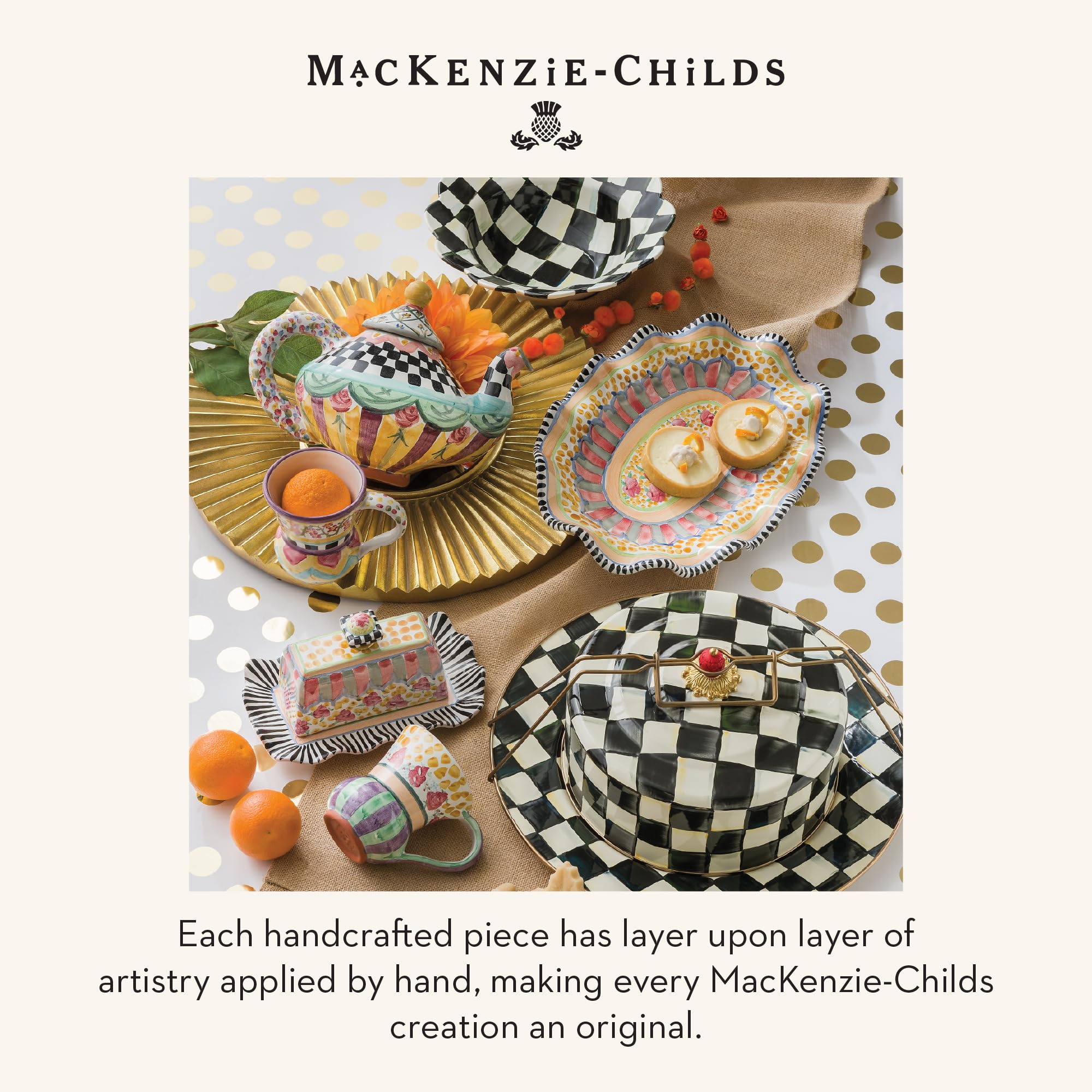 Amazon.com | MACKENZIE-CHILDS Enamel Cake Carrier, Cake-Dish